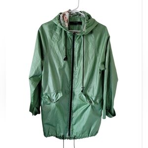 Zara Basic Green With Floral Raincoat